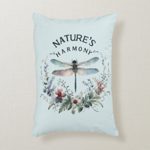 Nature's Harmony - Artistic Dragonfly Accent Pillow