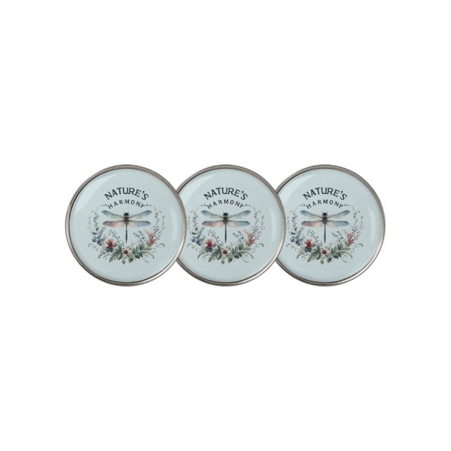 Nature's Harmony - Artistic Dragonfly Golf Ball Marker (3 Up)