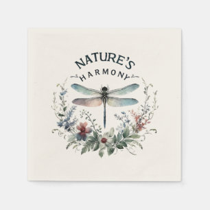 Nature's Harmony - Artistic Dragonfly Napkins