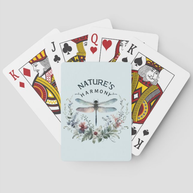 Nature's Harmony - Artistic Dragonfly Poker Cards (Back)