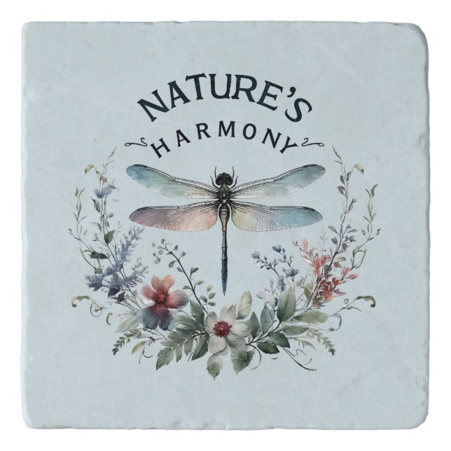 Nature's Harmony - Artistic Dragonfly Trivet (Front)