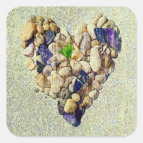 Natures heart  square sticker