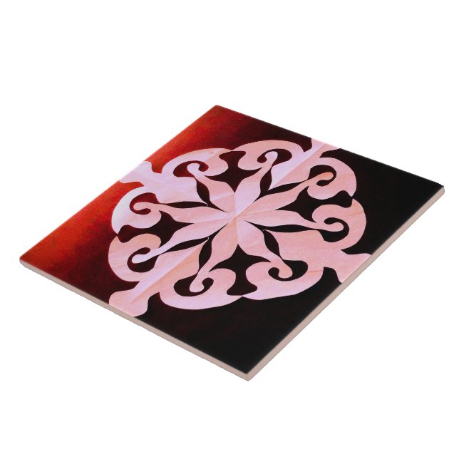 Nature's Hidden Geometry Abstract Geometric Ceramic Tile (Side)