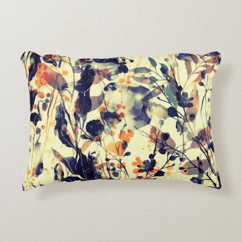 Natures Imprints Floral Leaves Seamless Accent Pillow
