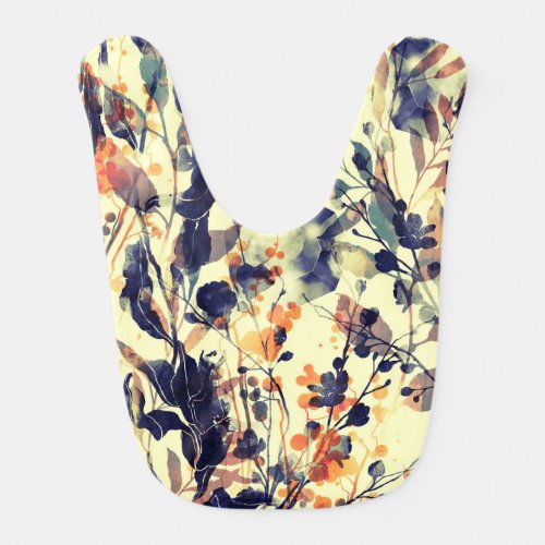 Natures Imprints Floral Leaves Seamless Baby Bib