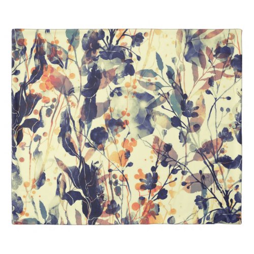 Natures Imprints Floral Leaves Seamless Duvet Cover