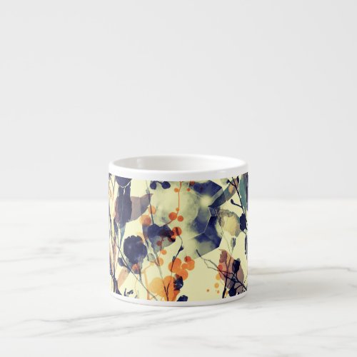 Natures Imprints Floral Leaves Seamless Espresso Cup