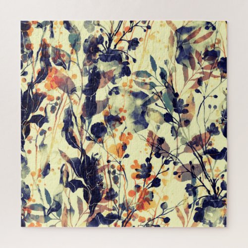 Natures Imprints Floral Leaves Seamless Jigsaw Puzzle