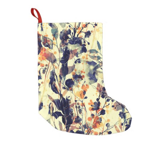 Natures Imprints Floral Leaves Seamless Small Christmas Stocking