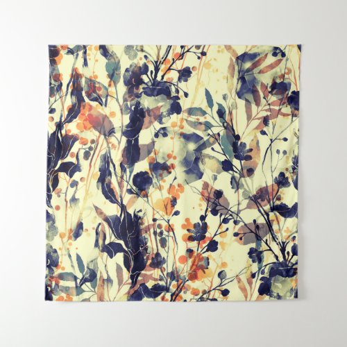 Natures Imprints Floral Leaves Seamless Tapestry