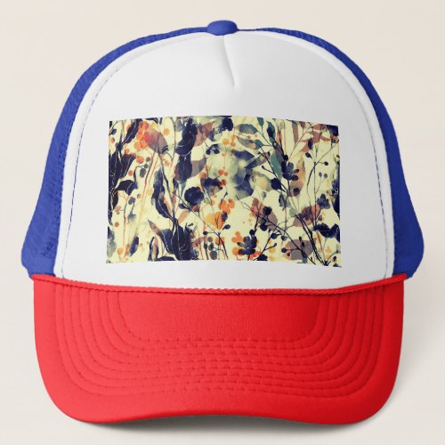 Natures Imprints Floral Leaves Seamless Trucker Hat