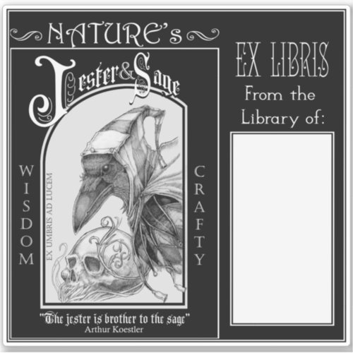 Natures Jester and Sage Bookplate Sticker