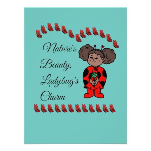 Natures Love Ladybugs Charm Poster