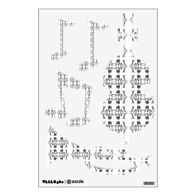 Nature's Love: Typography with a Blooming Rose Wall Decal (Front)