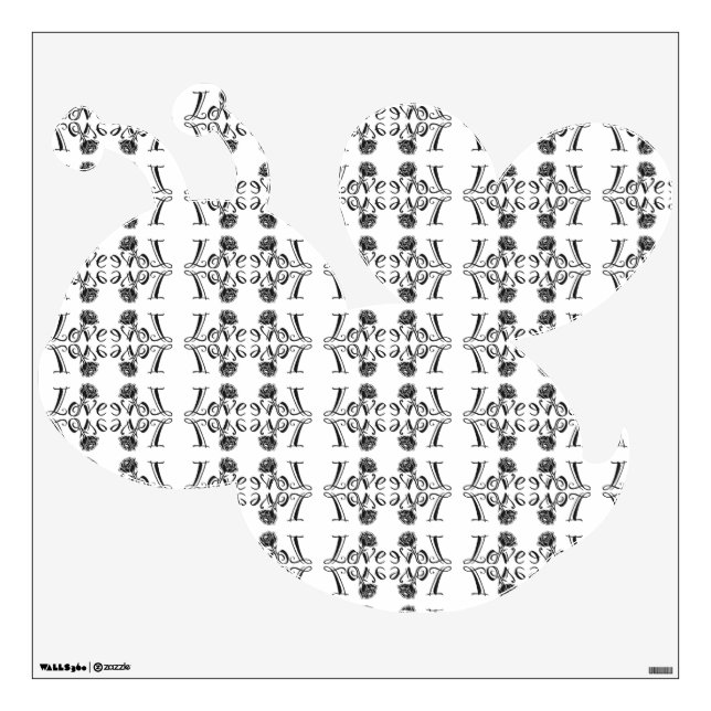 Nature's Love: Typography with a Blooming Rose Wall Decal (Front)