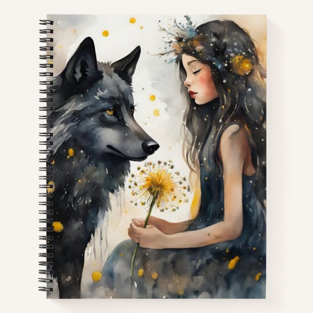 Nature's Magic: Secrets of the Black Wolf Notebook (Front)