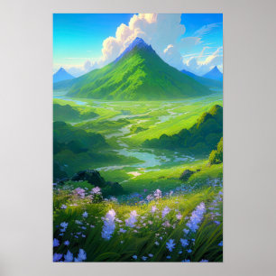 Nature's Majesty, Green Volcano Poster