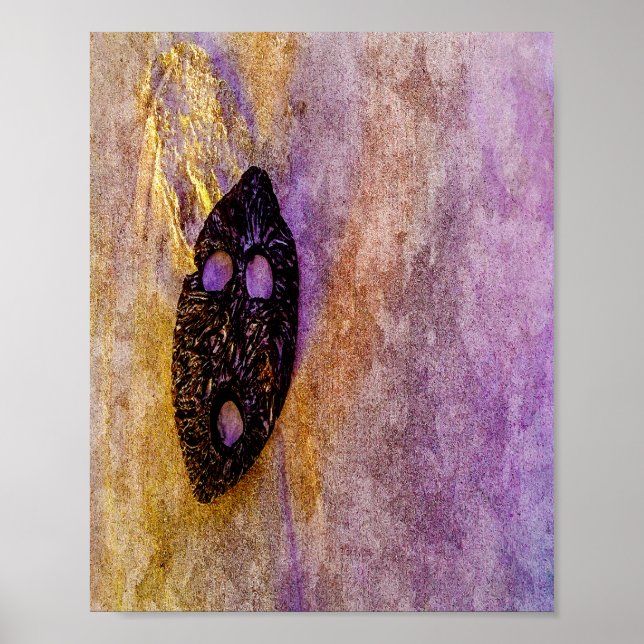 Nature's mask on the beach  poster (Front)