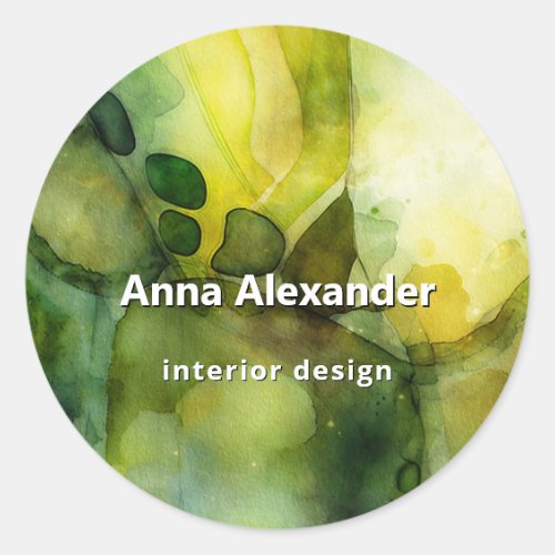 Nature's Memory | Botanical Abstract Design Classic Round Sticker