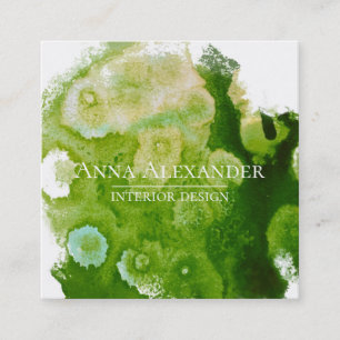 Nature's Memory   Botanical Abstract Design Square Business Card