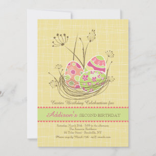 Nature's Nest Easter Birthday Party Invitation