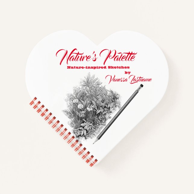 Nature's Palette Nature Sketchbook Personalization Notebook (Front)