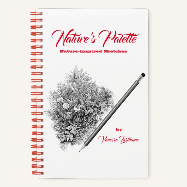 Nature's Palette Nature Sketchbook Personalization Notebook (Front)