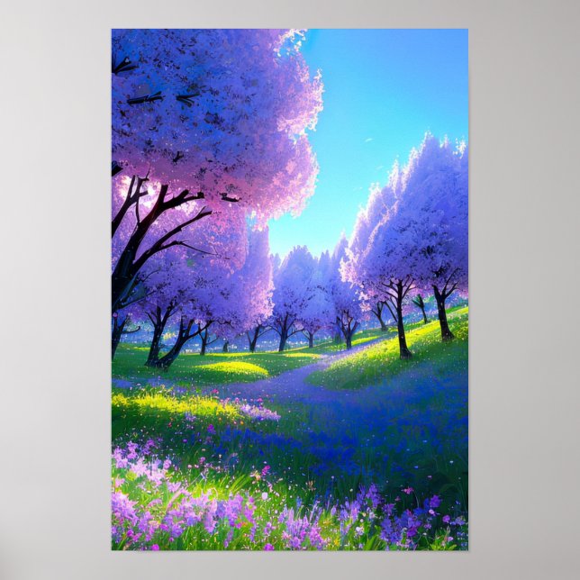 Nature's Palette, Vibrant Violet Flora Poster (Front)