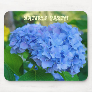 Nature's Party! mousepad Blue Hydrangea flowers
