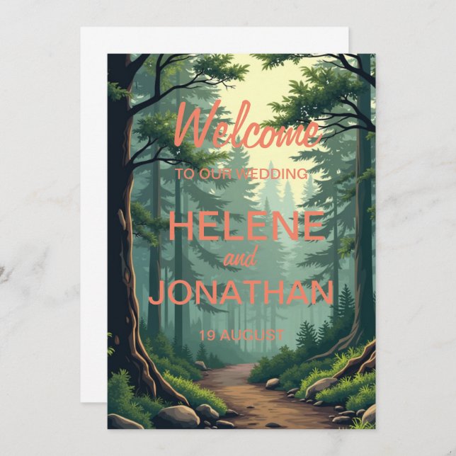  Nature's Path: A Serene Wedding Invitation Card" (Front/Back)