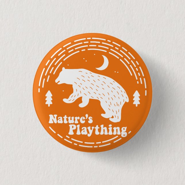Nature's Plaything // Bear Pin (Orange) (Front)