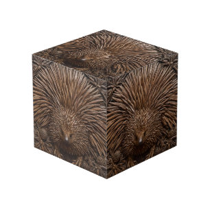 Nature's Quill: The Australian Echidna in Wood, Cube