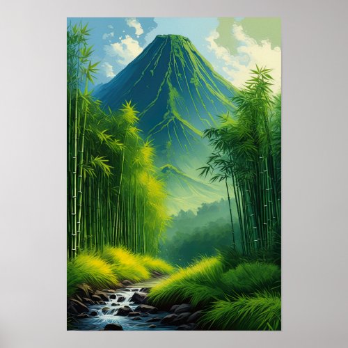 Natures Reverie Sleeping Volcano Poster