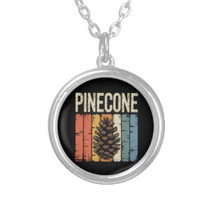 Natures Seed Pinecone Forest Core Silver Plated Necklace