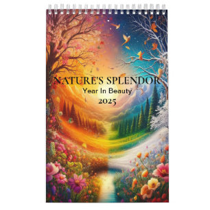 Nature's Splendor Year i2025 Serene Botanical Land Calendar
