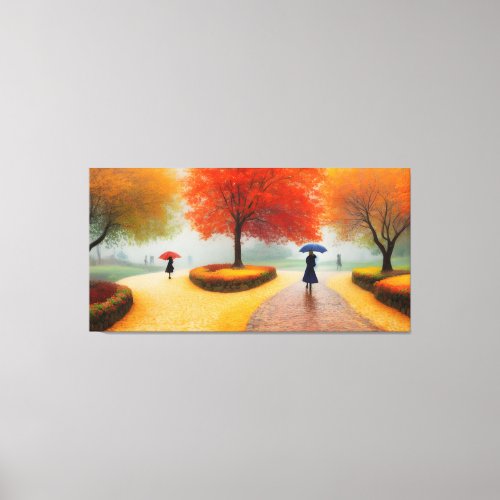 Natures Symphony Rainy Walk through Foliage Canvas Print