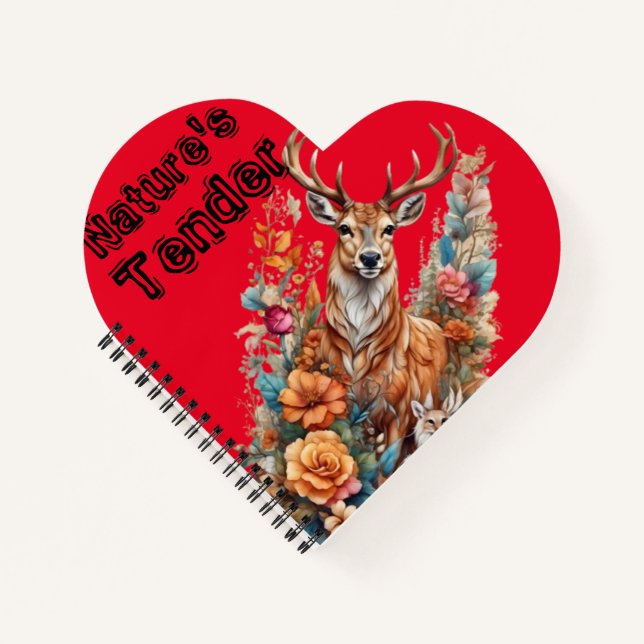 Nature's Tender:Enchanted Forest  Deer and Fawn Notebook (Front)