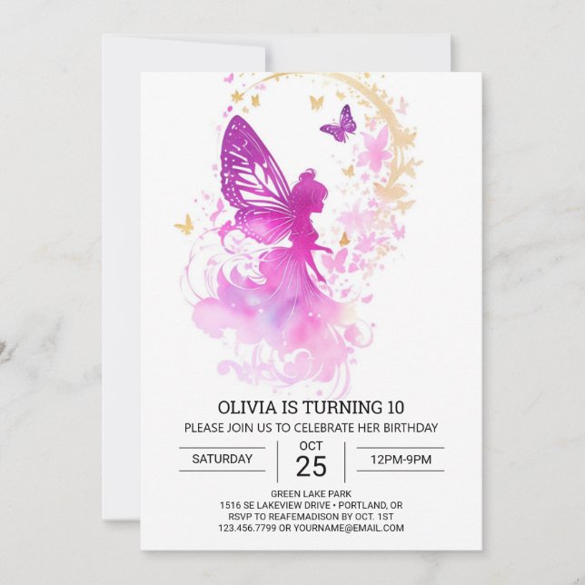 Nature's Touch Fairy Tale Birthday Magic Invitation (Front)