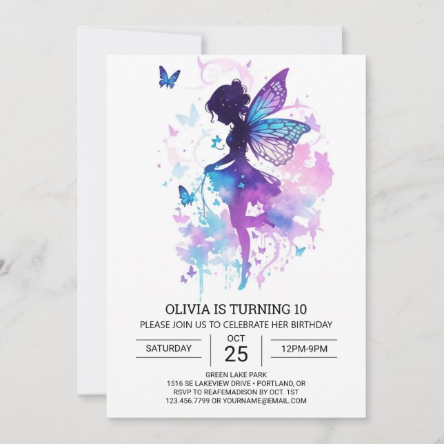 Nature's Touch Fairy Tale Birthday Magic Invitation (Front)