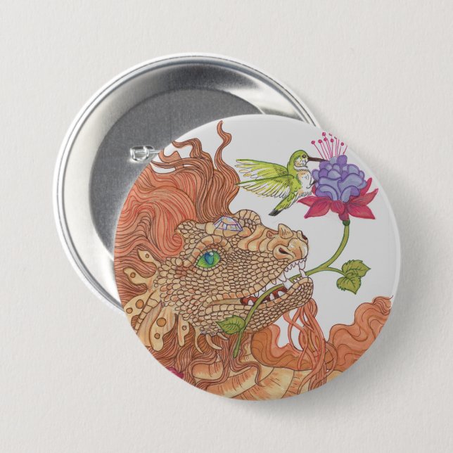 Nature's Treasures Dragon Button (Front & Back)