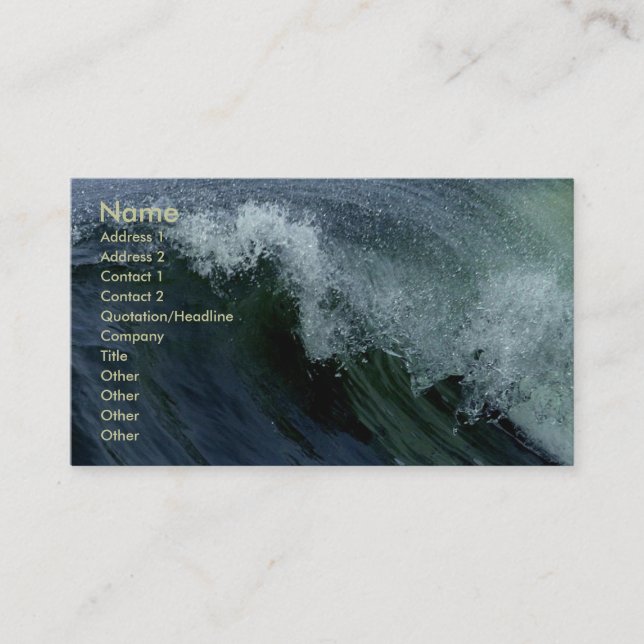 Nature's Wave Business Card (Front)