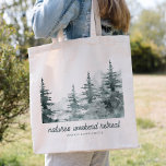Nature's Weekend Retreat Forest Bachelorette Tote Bag<br><div class="desc">Click “Personalize this template” will allow you to customize further. You can change the wreath color. You can change the font size, font color and more! Be sure to check out 1000 matching items in our shop. welcome bag, wedding welcome bag, hotel guest bag, bride and groom, Destination Wedding, bride...</div>