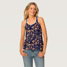 Nature&#39;s Whimsy: Mushrooms Pattern Tank Top