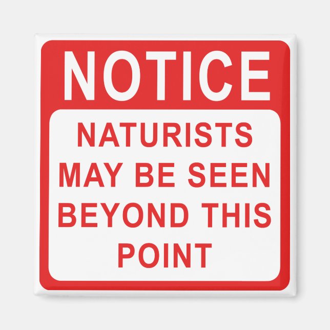 Naturist Camp/Beach Sign Magnet (Front)