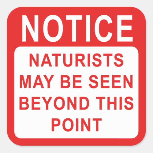 Naturist CampBeach Sign Square Sticker