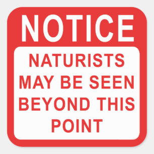 Naturist Camp/Beach Sign Square Sticker