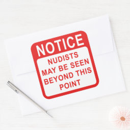 Naturist Camp/Beach Sign Square Sticker | Zazzle