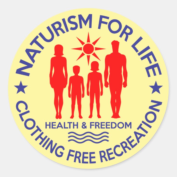 Naturist Naturism For Life Classic Round Sticker Zazzle