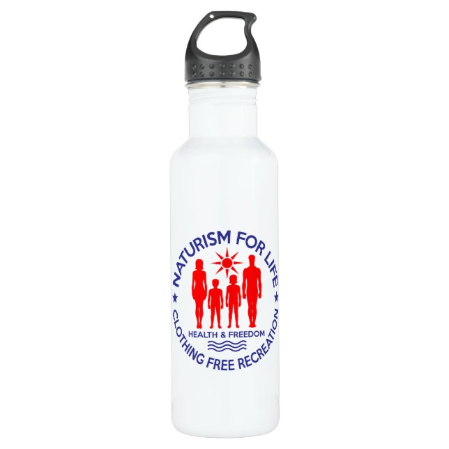 Naturist - Naturism For Life Stainless Steel Water Bottle (Front)