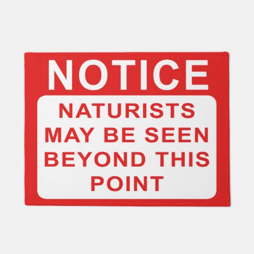 Naturist _ Warning Sign Notice Doormat